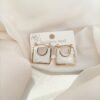 Geometric White Inlay Earrings