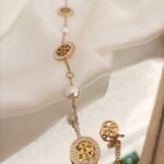 Tory Burch-Inspired Pearl Bracelet – Stainless Steel with Stones