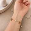 Tory Burch-Inspired Pearl Bracelet – Stainless Steel with Stones