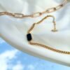 Stainless Steel Black Rhynestone Bracelet – Sleek & Bold
