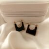 Geometric black Inlay Earrings
