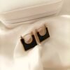 Geometric Black Inlay Earrings