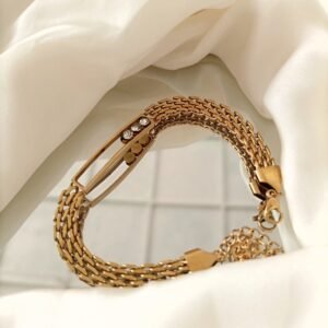 Sleek Bracelet with Stones