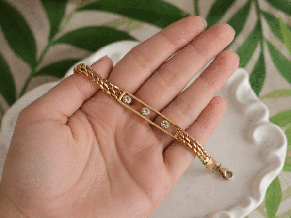 Sleek Bracelet with Stones