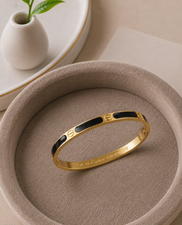 Sleek Bracelet with Black Accent