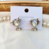 Silver Crystal Petal Earrings