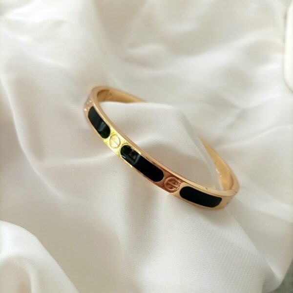 Sleek Bracelet with Black Accent
