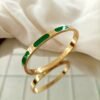 Sleek Bracelet with White Accent