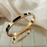 Sleek Bracelet with Black Accent