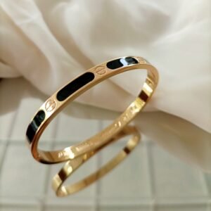 Sleek Bracelet with Black Accent