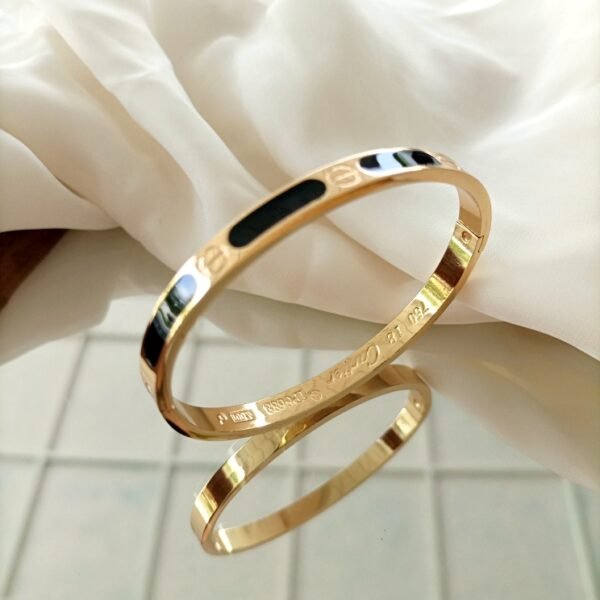 Sleek Bracelet with Black Accent