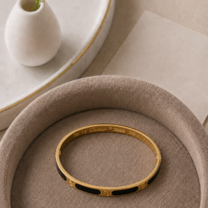 Sleek Bracelet with Black Accent