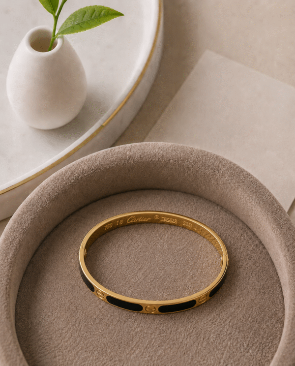 Sleek Bracelet with Black Accent