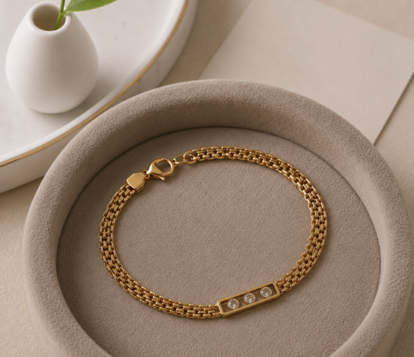 Sleek Bracelet with Stones