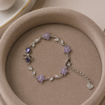 Stainless Steel Purple Bow Promise Bracelet