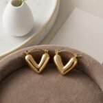 Golden Heart Hoop Earrings