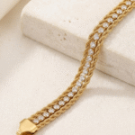 Gold Crystal Tennis Chain Bracelet