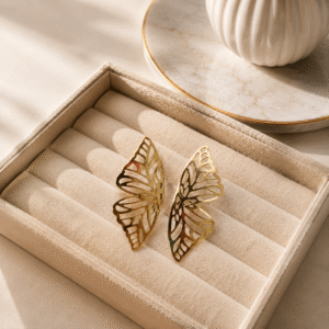 Golden Butterfly Wing Earrings