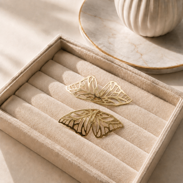 Golden Butterfly Wing Earrings