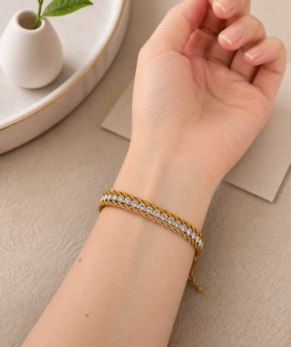 Gold Crystal Tennis Chain Bracelet