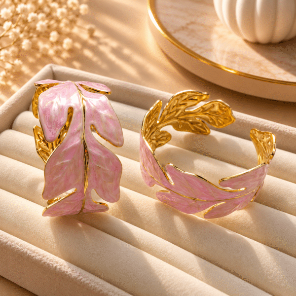 Blush Pink Leaf Handcuff