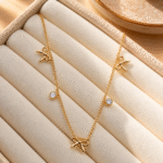 Tiny Bows Stainless Steel Necklace