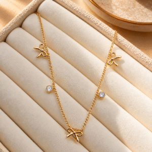 Tiny Bows Stainless Steel Necklace