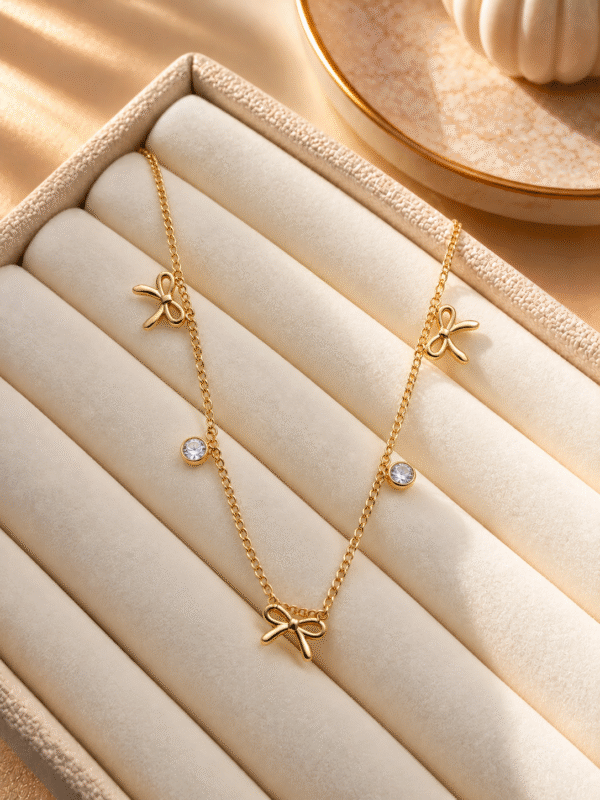 Tiny Bows Stainless Steel Necklace