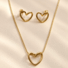 Golden Heart Necklace & Earrings